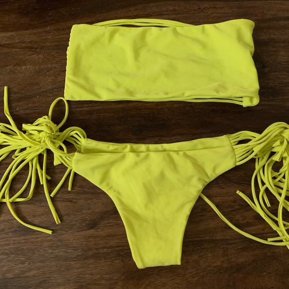 Mikoh Swimwear Corsica Neon Yellow BOTTOMS - rare! - Picture 3 of 5
